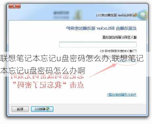 联想笔记本忘记u盘密码怎么办,联想笔记本忘记u盘密码怎么办啊