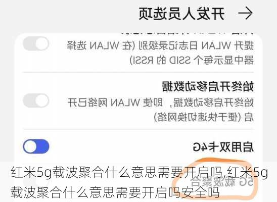 红米5g载波聚合什么意思需要开启吗,红米5g载波聚合什么意思需要开启吗安全吗