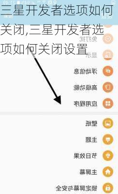 三星开发者选项如何关闭,三星开发者选项如何关闭设置