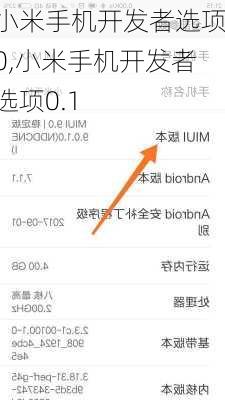 小米手机开发者选项0,小米手机开发者选项0.1