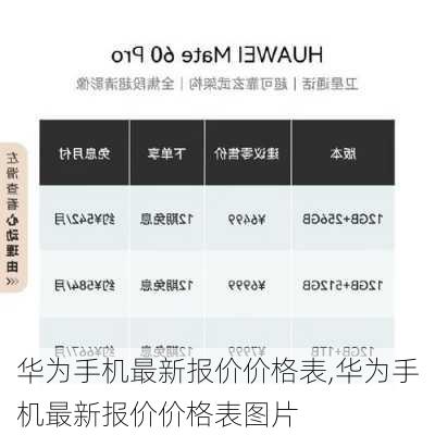 华为手机最新报价价格表,华为手机最新报价价格表图片