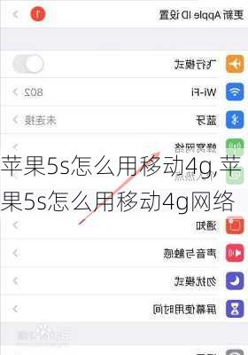 苹果5s怎么用移动4g,苹果5s怎么用移动4g网络