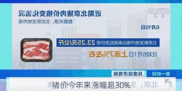 猪价今年来涨幅超30%