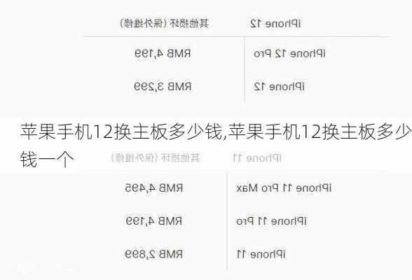 苹果手机12换主板多少钱,苹果手机12换主板多少钱一个