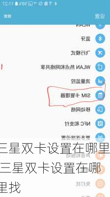 三星双卡设置在哪里,三星双卡设置在哪里找