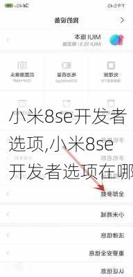 小米8se开发者选项,小米8se开发者选项在哪