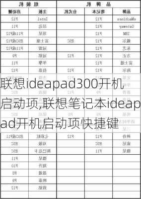 联想ideapad300开机启动项,联想笔记本ideapad开机启动项快捷键