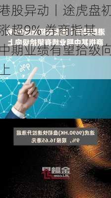 港股异动丨途虎盘初涨超9% 券商指其中期业绩有望拾级向上