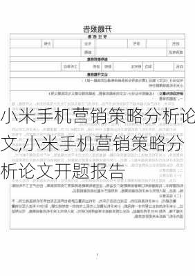 小米手机营销策略分析论文,小米手机营销策略分析论文开题报告