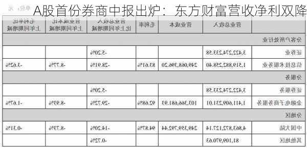 A股首份券商中报出炉：东方财富营收净利双降