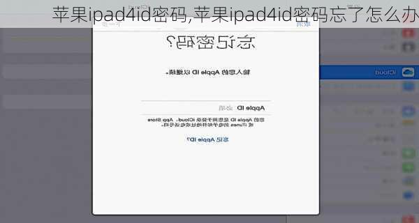 苹果ipad4id密码,苹果ipad4id密码忘了怎么办