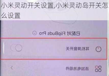 小米灵动开关设置,小米灵动岛开关怎么设置