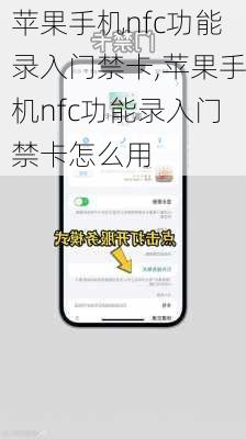 苹果手机nfc功能录入门禁卡,苹果手机nfc功能录入门禁卡怎么用