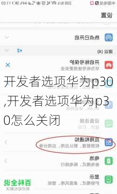 开发者选项华为p30,开发者选项华为p30怎么关闭