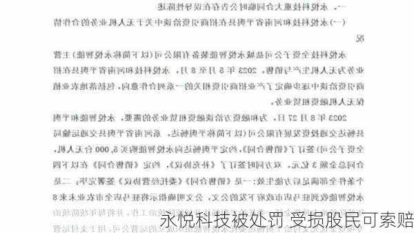 永悦科技被处罚 受损股民可索赔