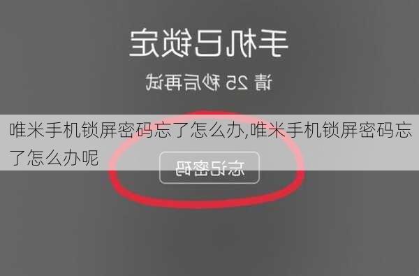 唯米手机锁屏密码忘了怎么办,唯米手机锁屏密码忘了怎么办呢