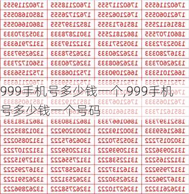 999手机号多少钱一个,999手机号多少钱一个号码