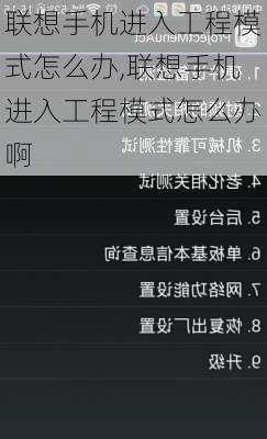 联想手机进入工程模式怎么办,联想手机进入工程模式怎么办啊
