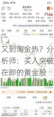 又到淘金热？分析师：买入突破在即的黄金股