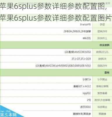 苹果6splus参数详细参数配置图,苹果6splus参数详细参数配置图片