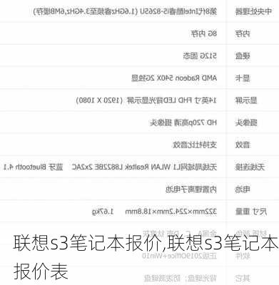 联想s3笔记本报价,联想s3笔记本报价表