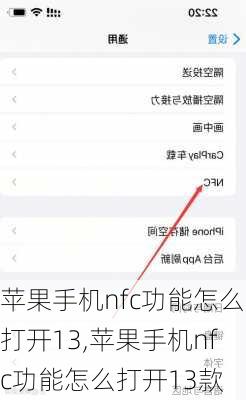 苹果手机nfc功能怎么打开13,苹果手机nfc功能怎么打开13款