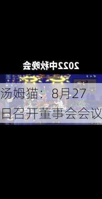 汤姆猫：8月27日召开董事会会议