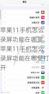 苹果11手机怎么录屏功能在哪里,苹果11手机怎么录屏功能在哪里打开