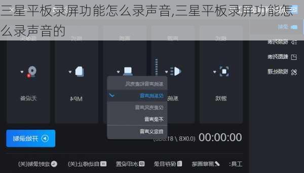 三星平板录屏功能怎么录声音,三星平板录屏功能怎么录声音的