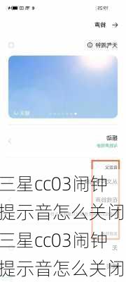 三星cc03闹钟提示音怎么关闭,三星cc03闹钟提示音怎么关闭