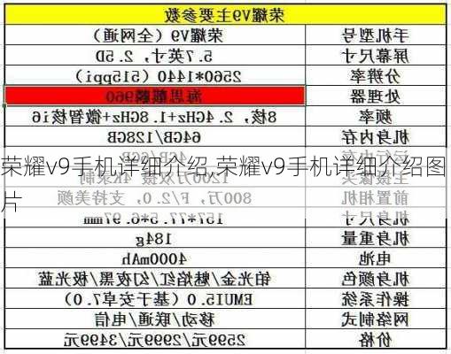 荣耀v9手机详细介绍,荣耀v9手机详细介绍图片