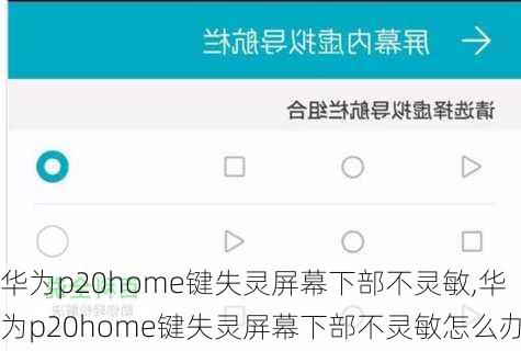 华为p20home键失灵屏幕下部不灵敏,华为p20home键失灵屏幕下部不灵敏怎么办