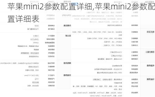 苹果mini2参数配置详细,苹果mini2参数配置详细表