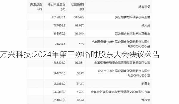 万兴科技:2024年第三次临时股东大会决议公告