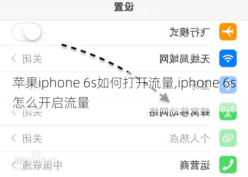 苹果iphone 6s如何打开流量,iphone 6s怎么开启流量