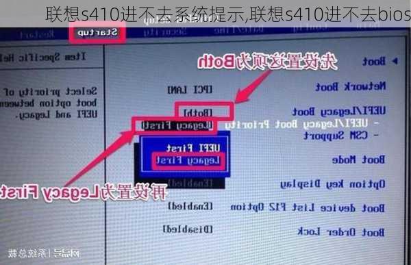 联想s410进不去系统提示,联想s410进不去bios