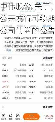 中伟股份:关于公开发行可续期公司债券的公告