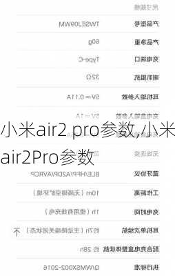 小米air2 pro参数,小米air2Pro参数