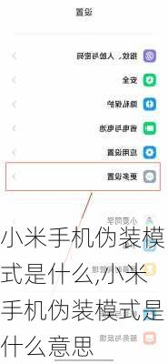 小米手机伪装模式是什么,小米手机伪装模式是什么意思