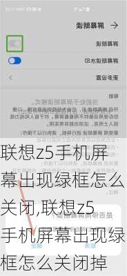 联想z5手机屏幕出现绿框怎么关闭,联想z5手机屏幕出现绿框怎么关闭掉