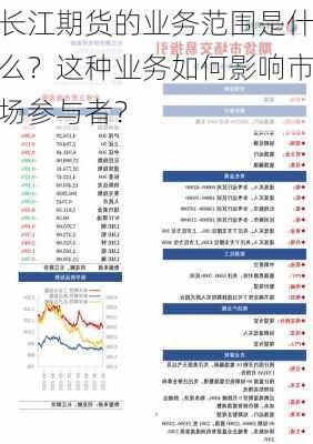 长江期货的业务范围是什么？这种业务如何影响市场参与者？