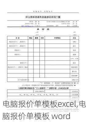 电脑报价单模板excel,电脑报价单模板 word