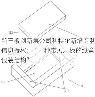 新三板创新层公司利特尔新增专利信息授权：“一种带展示板的纸盒包装结构”