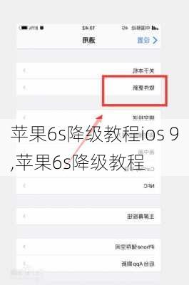 苹果6s降级教程ios 9,苹果6s降级教程