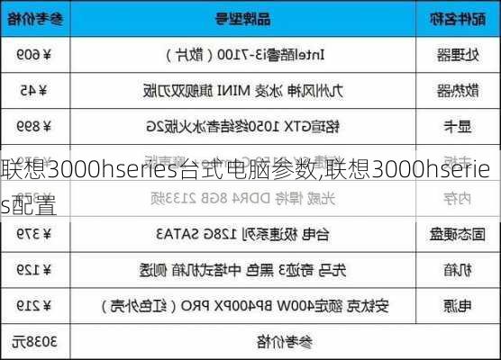 联想3000hseries台式电脑参数,联想3000hseries配置