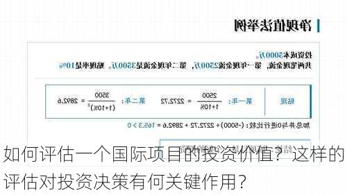 如何评估一个国际项目的投资价值？这样的评估对投资决策有何关键作用？