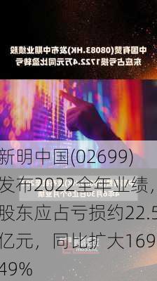 新明中国(02699)发布2022全年业绩，股东应占亏损约22.5亿元，同比扩大169.49%