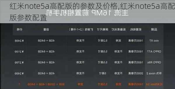 红米note5a高配版的参数及价格,红米note5a高配版参数配置