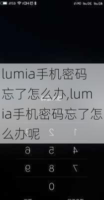 lumia手机密码忘了怎么办,lumia手机密码忘了怎么办呢