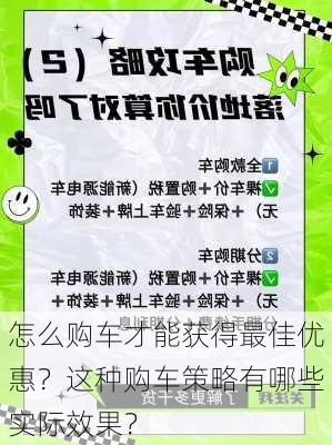 怎么购车才能获得最佳优惠？这种购车策略有哪些实际效果？